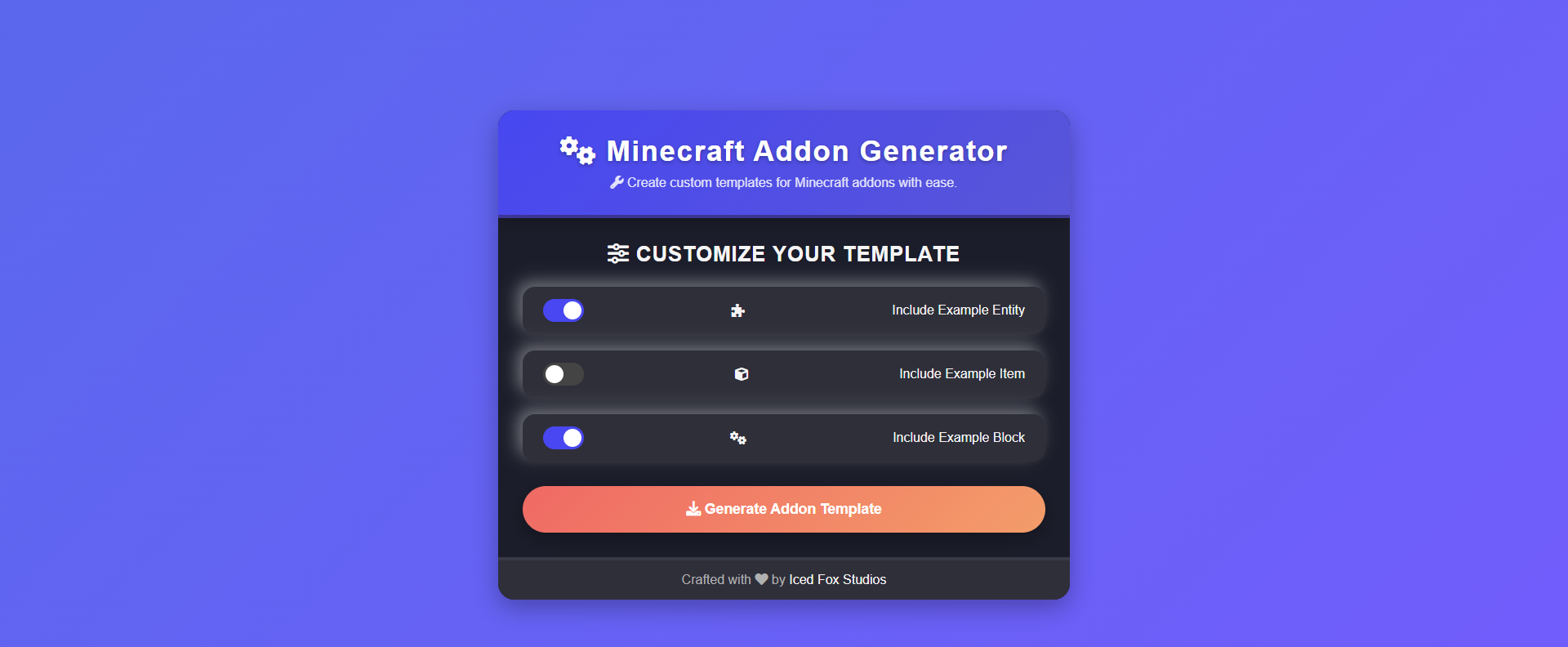 Addon Template Tool
